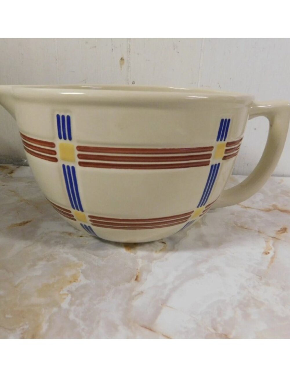 *** Longaberger Classic Bold Plaid Batter Bowl 2 Quart ***